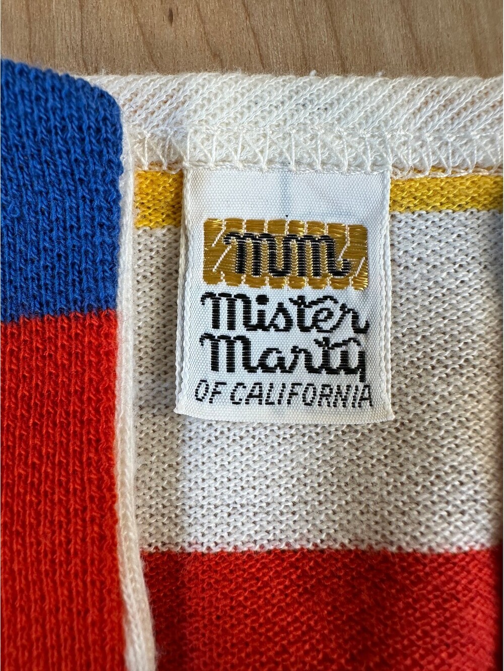 Vintage 60s Mister Marty of California knit blouse striped small slit neckline - Picture 3 of 13